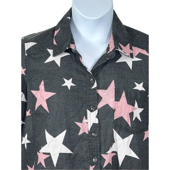 Torrid Burnout Relaxed Fit Star Button Up Top Size Torrid 00 Women’s M/L 10 - Picture 4 of 16